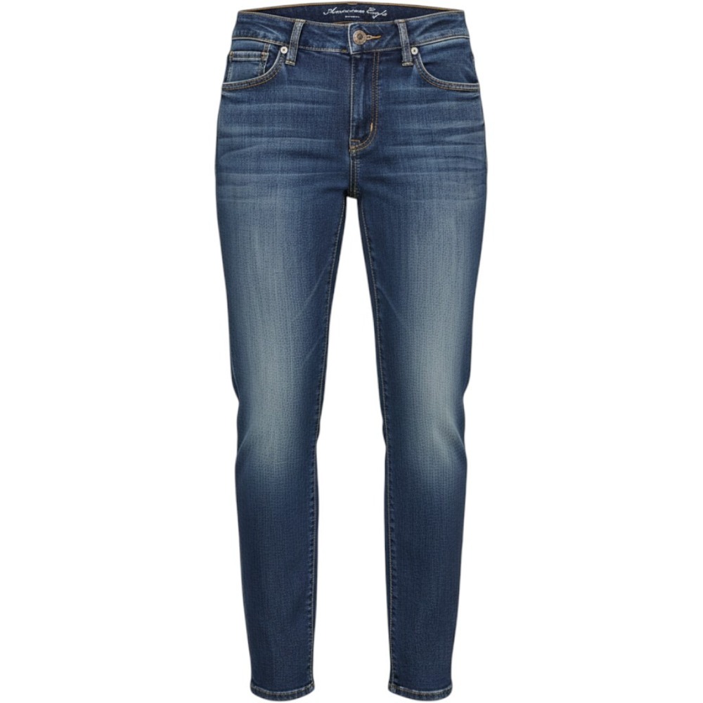 American Eagle Jeans Womens 12/10 Blue Excellent Skinny Medium Wash Whiskered